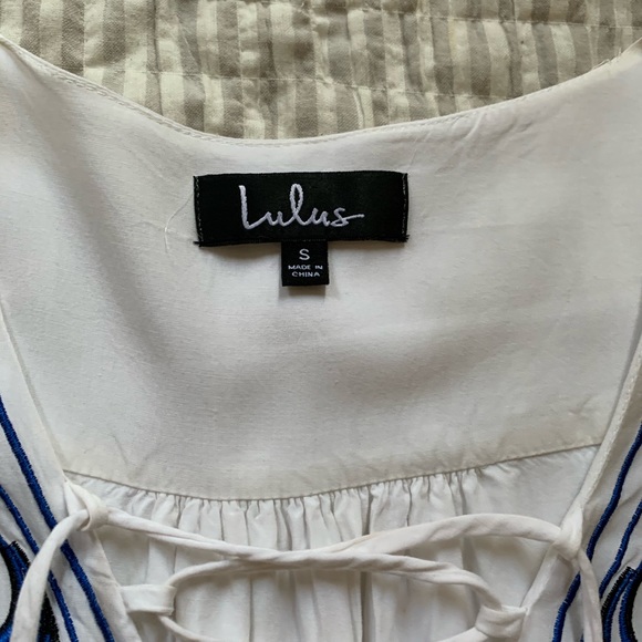 White and Blue Lulu’s Dress - Small - Picture 3 of 3